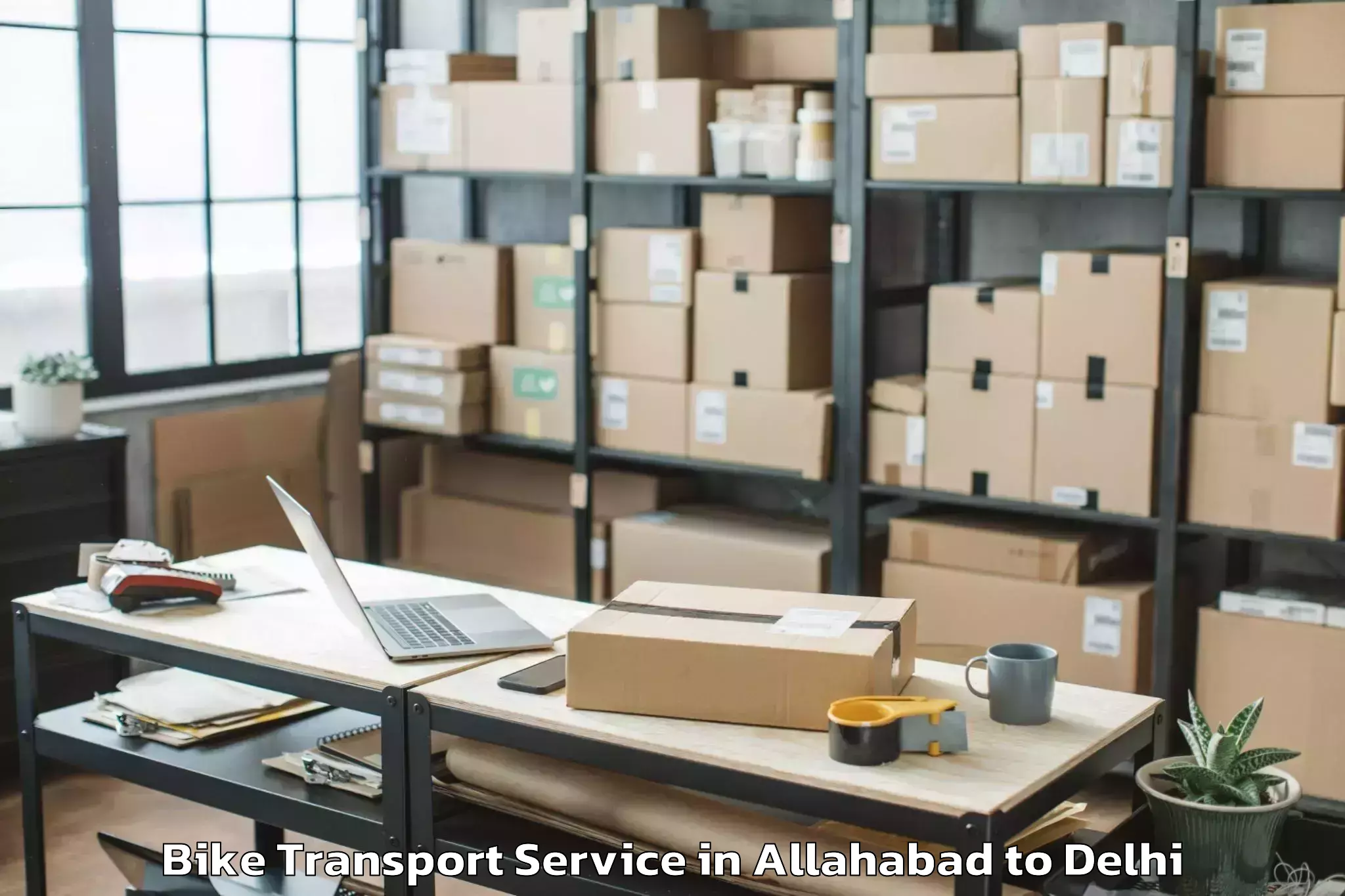 Leading Allahabad to Unity One Janakpuri Mall Bike Transport Provider